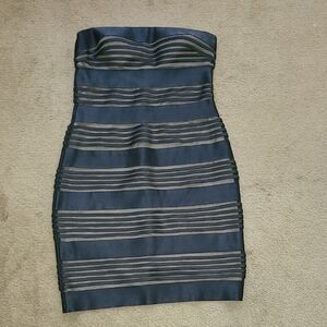 Cache Black and Tan Strapless Dress